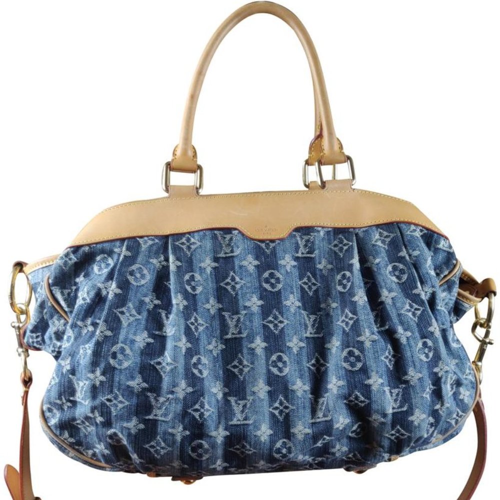 Louis Vuitton Cabas Raye Gm Blue Denim